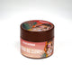 Round brown Scrub Me Clean body scrub with beachwear girl illustration and brand name, perfect for smooth, glowing skin.